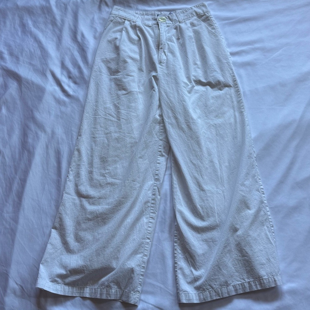 Lulu's Elegant White Linen Trousers Women’s Sz Small